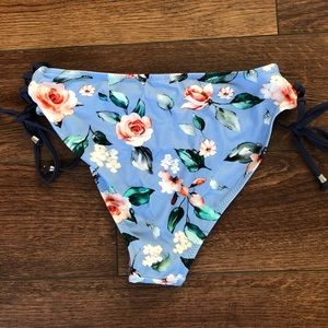 High waisted flower bikini bottoms